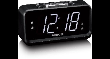 Lenco CR-28BK - Wekkerradio met handmatige dimmer, nachtverlichting en helder LED-display - Zwart