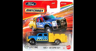 MATCHBOX INC FORD F550 SUPER FAST LESNEY 41-125 BLUE YELLOW (JBT08) 1:64 METAL SHORT CAST