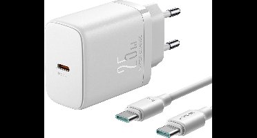 25W Oplader - USB C naar USB C Kabel - 1 meter - Snellader - Wit - Joyroom