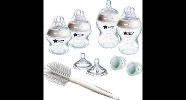 Tommee Tippee Natural Start Babyflessen Startersset - flessen van 150 ml en 260 ml voor pasgeboren baby's 0m+ - wit