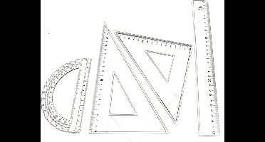 NTB Schoolset - Geometrische set - Liniaal 30cm. - 2x Geodriehoek - Gradenboog - 4 delige set