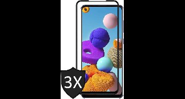 Screenprotector geschikt voor Samsung A21s - 3x FullGuard Glas Screen Protector
