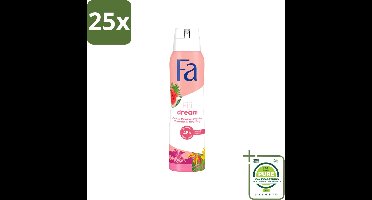 25 x Fa - Deodorant Spray - Fiji Dream - Watermeloen & Ylang Ylang - 48 uur Bescherming - Anti-transpirant - 150 ml - Grootverpakking - Vaatwasstrips - Deospray - Anti-transpirant - 48 Uur Bescherming - Watermeloen - Ylang Ylang