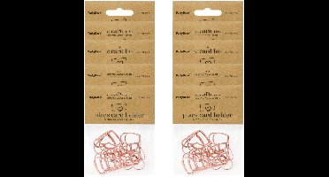 Partydeco Naamkaart / plaatskaart houders - hartje - Bruiloft - 100x stuks - roségoud - 2,5 cm