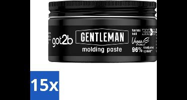 15 x Got2B - Molding Paste - Gentleman - 100 ml - Molding Paste Voor Mannen - Stijlvol Haar - Natuurlijke Finish - Hold Voor Haar - Verzorgd Haar