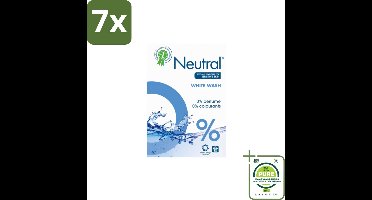 7 x Neutral - Waspoeder - Witte was - Parfumvrij - Gevoelige huid - 18 wasbeurten - Grootverpakking - Waspoeder - Wit Was - Parfumvrij - Hypoallergeen - Gevoelige Huid