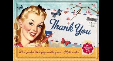 Thank You Metalen Postcard 10 x14 cm.