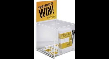 Sigel visitekaartbak transparant met pen en visitekaarthouder 21x36x21mm met insteek