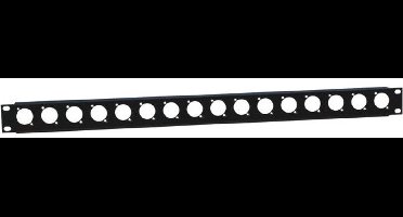 Adam Hall 872225 paneel voor 16x XLR met kabelbinders 1U