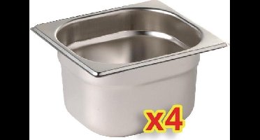 Vogue set van 4 GN 1/6 bakken met deksel
