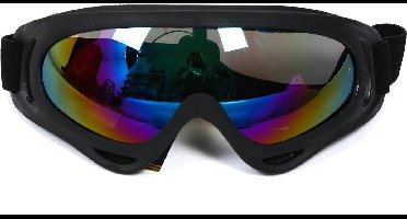Skibril Zwart met Olieglazen - Momol - Verkleedbril - Foute Party - Carnaval - Après Ski & Oktoberfest - One Size