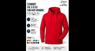 Daiber Hoodie Heren - Sweatshirt Heren met Capuchon - (Rood) - Maat 3XL - Inclusief 2 TLRGolf Wasknijpers