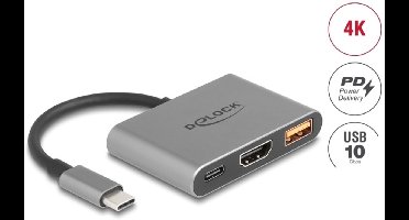 Delock USB Type-C™ Adapter to HDMI 4K 30 Hz with USB Type-A and USB Type-C™ PD 2.0 90 W