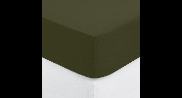 Atmosphera Hoeslaken katoen eenpersoons - 90x190cm - Kaki