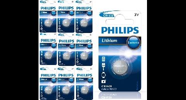 10 Stuks - Philips CR1620 3v lithium knoopcelbatterij