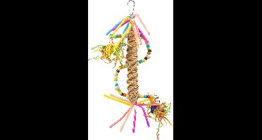 Duvoplus - Speelgoed Voor Dieren - Vogel - Kleurrijke Spiraal Hanger In Stro 25,5x12,7x3,3cm Meerkleurig - 1st