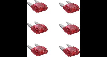 ProPlus Mini autozekeringen - 10 ampère - rood - 6 stuks