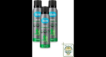 3 x Odorex Men - Deodorant Spray - Fresh Protection - Sportief & Fris - 150 ml - Deodorant Spray - Mannelijke Frisheid - Zweetbescherming - Sportieve Geur - Zweetgeur