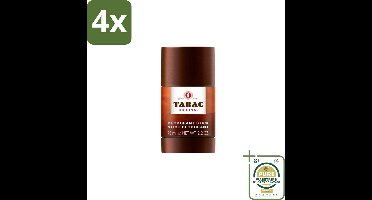 Tabac Original Deodorant Stick 75 ml - Voordeelverpakking - 4 stuks - Zweetbescherming - Frisheid