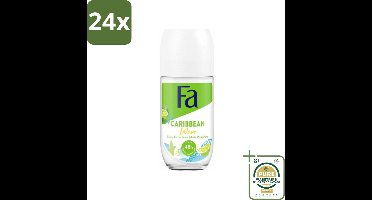 Fa Deodorant Roller Lime Squeeze 50 ml - Voordeelverpakking - 24 stuks - Fa - Caribische geur