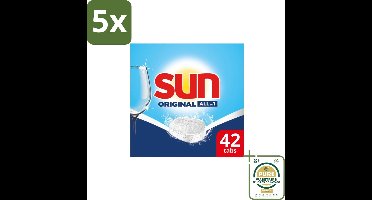 5 x Sun – Vaatwastabletten – Original – 42 tabletten - Grootverpakking - Vaatwastabletten - Vaatwasser - Reiniging - Vaatwastablet - Vaatwasser Tablet