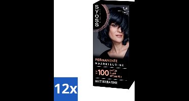 SYOSS - Coloration 1-4 Cosmic Blue - Haarverf - Grijsdekking - Vermindert Haarbreuk - Voordeelverpakking - 12 stuks