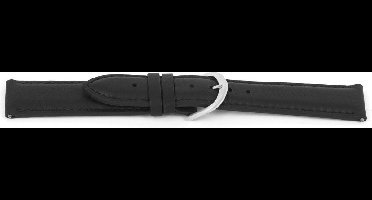 Horlogeband I144 Retro Gevuld Zwart Leder 24x22mm