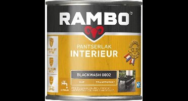 Rambo Pantserlak Interieur - Transparant Mat - Houtnerf Zichtbaar - Blackwash - 0.75L
