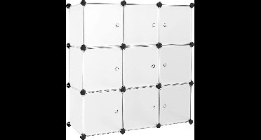 Songmics / Vasagle Badkamerrek 9 Vakken - Wit - Metaal/Kunststof - 93 x 31 x 93 cm