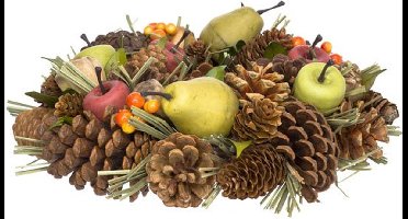 Herfstkrans  Natuur Rond Pvc 26x26xh8