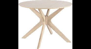 Duffy eettafel Ø105 cm eiken fineer, massief eikenhouten poten.