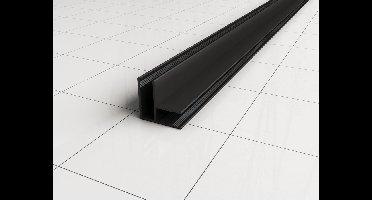 Wiesbaden Slim Hoekprofiel Douchewand 200 cm - Mat Zwart
