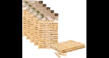 Ultra clean wasknijpers - 300x - bamboe hout - 7 cm - wasspelden knijpers - was ophangen - drogen