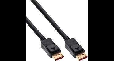 InLine® DisplayPort 1.4 kabel, zwart, vergulde contacten, 1m