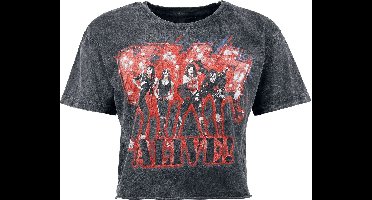 Kiss Alive Dames T-shirt - antraciet - XL