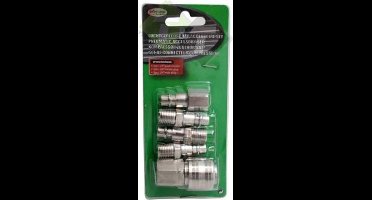 luchtgereedschap accessoires set - snelkoppeling - luchtnippel - luchtkoppeling 5 delig - höfftech
