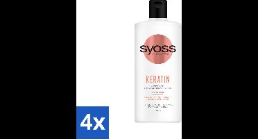4 x Syoss Keratin Conditioner - Crèmespoeling - Keratine - 440 ml - Herstel Haar - Beschadigd Haar - Krachtig Haar - Droog Haar - Gezond Haar