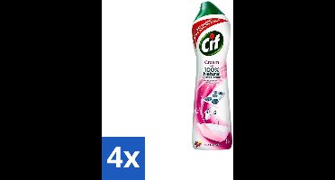 4 x Cif - Badkamer & Keuken - Schuurmiddel - Cream Pink Flower - 500 ml - Cif Schuurmiddel - Schuurmiddel - Reinigingsmiddel - Vuil Verwijderen - Vet Verwijderen