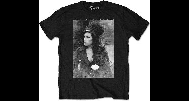 Amy Winehouse - Flower Portrait Heren T-shirt - M - Zwart