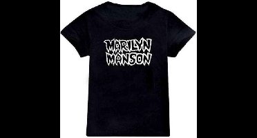 Marilyn Manson - Classic Logo Kinder T-shirt - Kids tm 12 jaar - Zwart