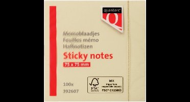 Quantore memoblok 75 x 75 mm geel (100 vel)