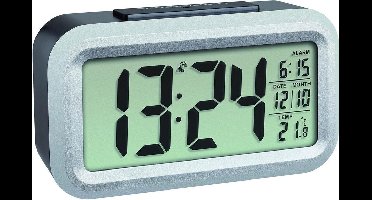 TFA Dostmann 60.2553.01 Wekker Zendergestuurd Zwart, Zilver Alarmtijden: 1