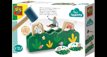 SES Creative Tiny Talents Houten Hamerbank Kiekeboe met Hamer - Vanaf 1 Jaar - Baby Speelgoed - Motorische Ontwikkeling - Schoencadeautjes Sinterklaas