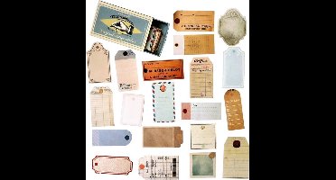 60x stickerlabels in doos, vintage - nr. 3