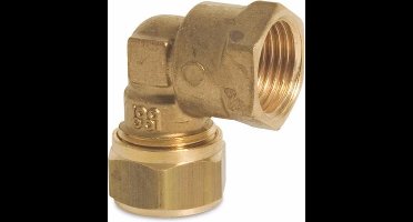 Bonfix Knie 90° messing 15 mm x 3/4" knel x binnendraad KIWA/GASTEC