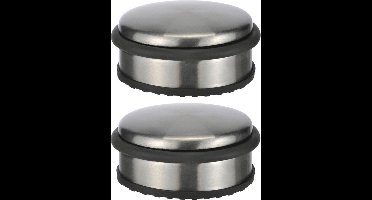 4x stuks deurstoppers rond metaal 10 x 4 cm - Deurstop/deurvastzetter