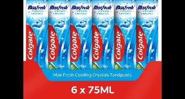 Colgate Max Fresh Cooling Crystals Tandpasta - 6 x 75ml - Voor Een Frisse Adem - Voordeelverpakking