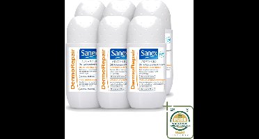 6 x Sanex Advanced - Dermo Repair - Deodorant Roller - 24h Anti-Transpirant - 0% Alcohol - 50 ml - 24h Anti-transpirant - Huidherstel - Huidverzorging - Deodorant Roller - Anti-geur