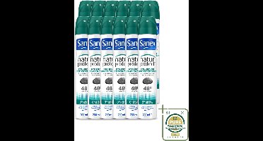 12 x Sanex – Deodorant Spray – Aluinsteen – 200 ml - Deodorant Spray - Natuurlijke Deodorant - Aluinsteen - Frisse Geur - Huidvriendelijk