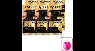 6 x SYOSS - Oleo Intense 4-86 - Haarverf - Permanente Haarkleuring - Fluweelbruin - Langdurige Kleur - Bulkverpakking - Haarkleuring zonder ammoniak - Fluweelbruin
